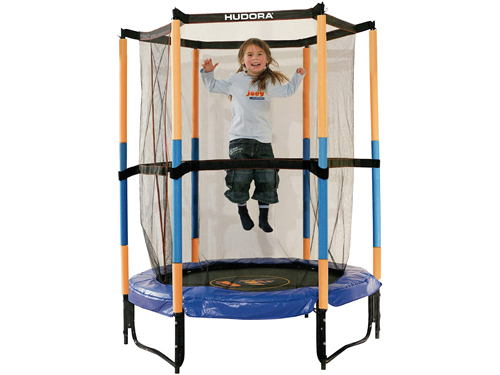 HUDORA Kinder-Trampolin Jump In mit Sicherheitsnetz, 140 cm